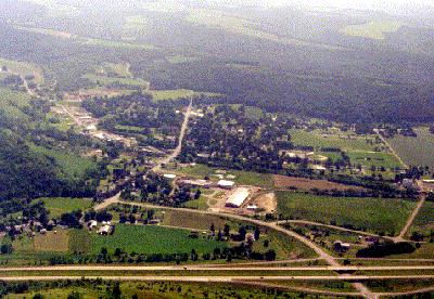 aerial view of Cohocton, New York