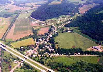 aerial view of Wallace, New York
