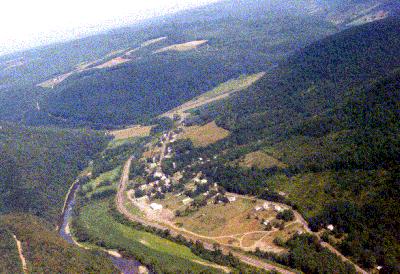 aerial view of Cameron, New York