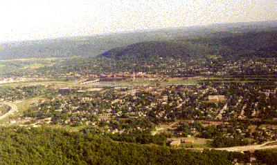 aerial view of Corning New York