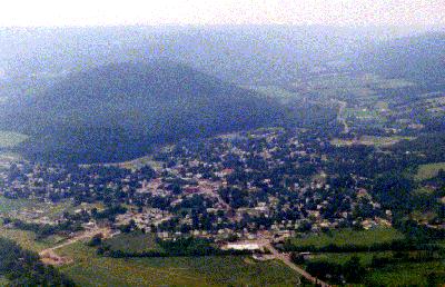 aerial view of Canisteo, New York